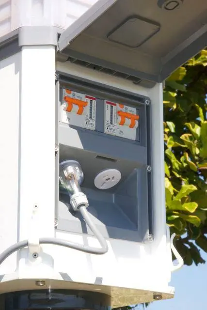 M-Tech PL Utility Pedestal power outlet detail