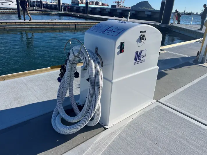 M-Tech dockside sanitation system installed on a marina dock