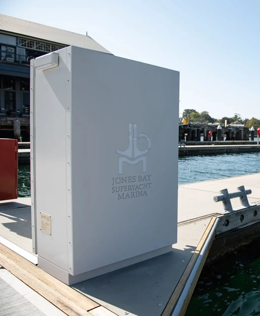 M-Tech superyacht power pedestal at Jones Bay Marina