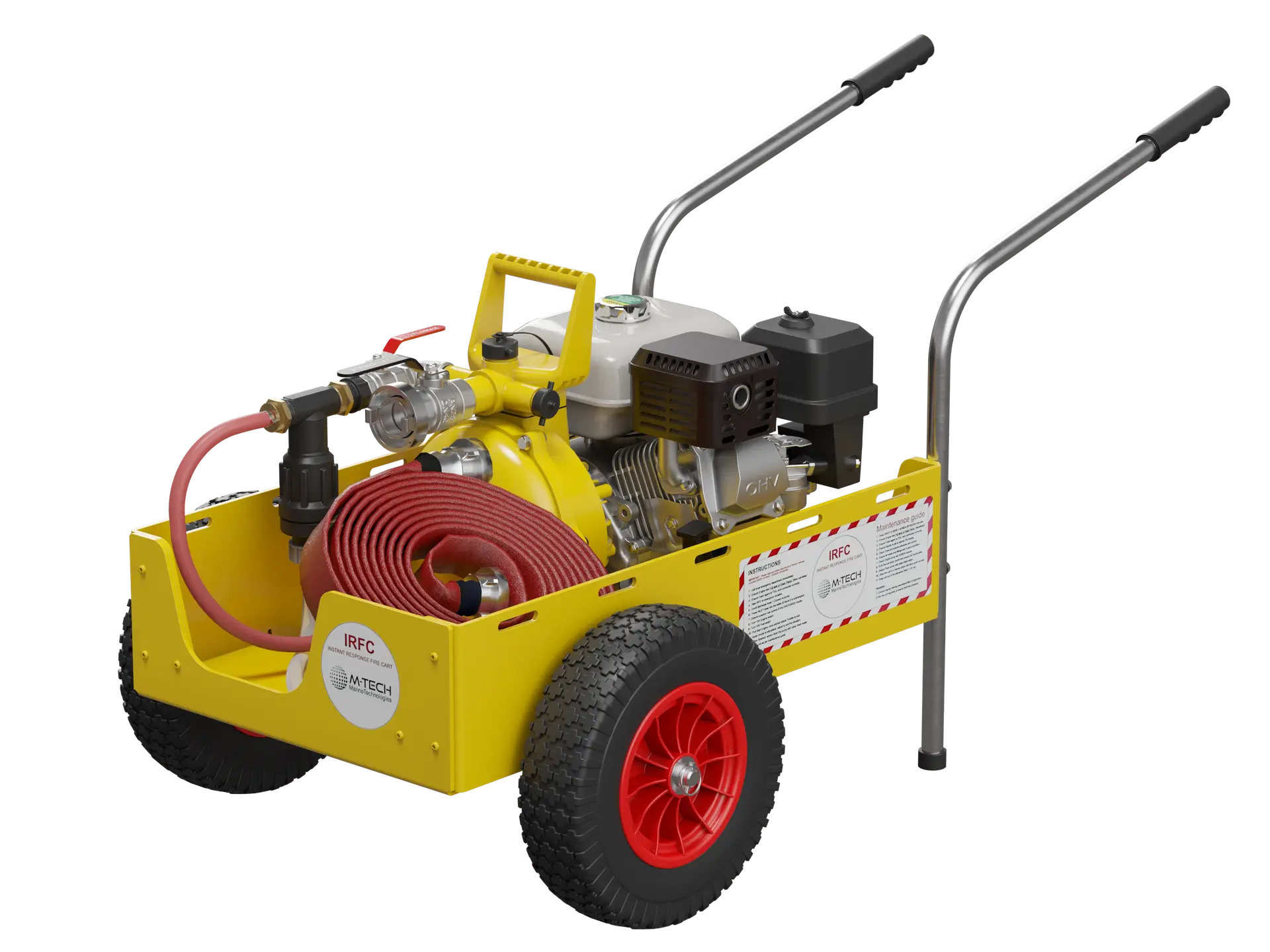 Marina fire fighting cart designed for fast emergency response by M-Tech